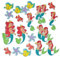 alles-meine.de GmbH 24 TLG. Set 3-D Wandtattoo/Sticker - Arielle - Moosgummi Kind für Kinder Kinderzimmer Wandsticker Meerjungfrau Aufkleber auch zum Basteln und Dekorieren