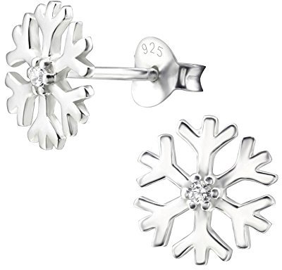Laimons Damen-Ohrstecker Schneeflocke mit Zirkonia Sterling Silber 925