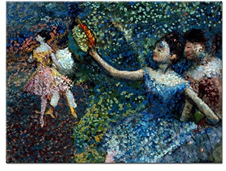 WANDKINGS Leinwandbild Tänzerin mit Tambourin von Edgar Degas / 80 x 60 cm/auf Keilrahmen