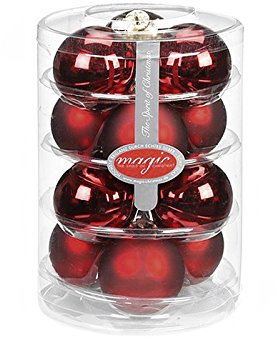 Glas-Baumkugel Ø 4 cm, dunkelrot/glanz/matt (20er Pack)