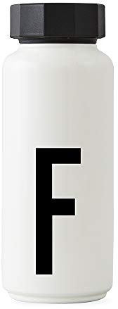 Design Letters Thermoflasche 500 Ml (A-Z) | Ideal für Trinkflasche Kinder, Trinkflasche Schule, Fahrrad & Sport | Weiß Thermoflasche | BPA/BPS Frei, Auslaufsicher & Spülmaschinenfest