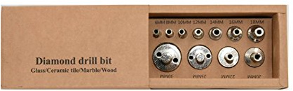 KATSU Diamond Drill Bits Set 11PCs 6mm - 30mm Hole Saw Drill Bits for Ceramic, Glass, Porcelain Tiles, Hollow Core Glass Drill Bits 122163