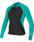 O'Neill ONeill Womens Reactor II 1.5mm Front Zip Neoprene Wetsuit Coat Jacket Black Aqua - Easy Stretch Breathable Womens Size - US 8