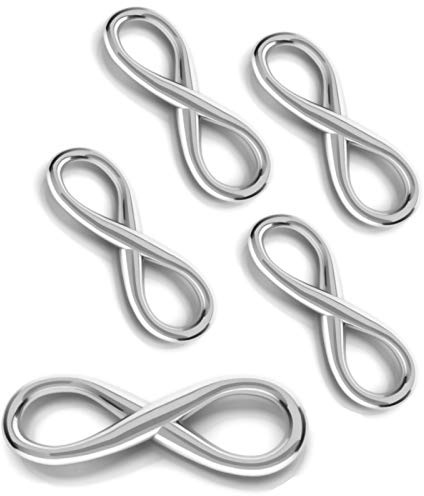 DIY925 5 Stück Verbinder INFINITY Unendlichkeit 16.5mm 925 Sterling Silber Anhänger Charms in Juweliers- Qualität