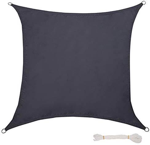 Lestarain Sonnensegel Sonnenschutz Segel Polyester UV Schutz wasserabweisend Wetterschutz für Garten, Balkon, Terrasse,Quadrat 2x2m Grau