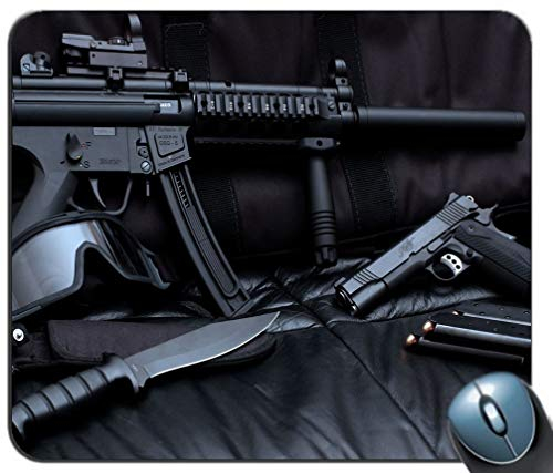 Automatische Gewehr-Hintergrund-Mausunterlage, Spiel-Mausunterlage Rutschfeste Gummibasis, personalisierte Mausunterlage für Computer und Laptop
