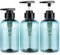 Segbeauty Lot de 3 flacons distributeurs Rechargeables pour Salle de Bain, Savon, shampooing, Gel Douche, hôtel, Maison, Distributeur de Lotion en Plastique - Bleu - 300 ML