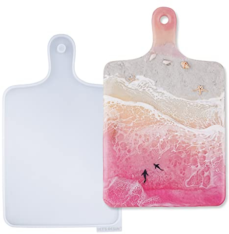 LET'S RESIN Silikonform Tablett, Silikonformen Epoxidharz Resin Formen, Schneidebrett Epoxidharz Formen Groß DIY Teetablett Obsttablett Kunsthandwerk