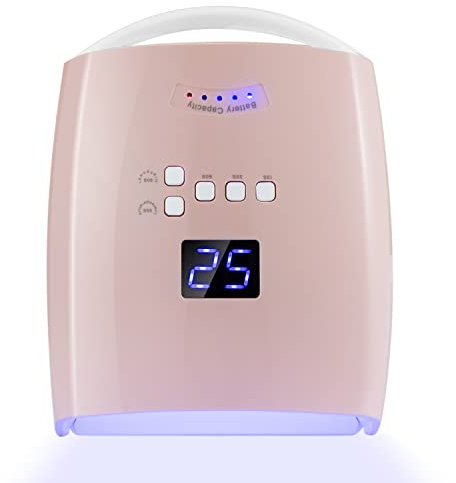 Ayshone 48W Rechargeable UV Nail Lamp,Cordless Professional Gel Nail Lights Nail Art Manicure Tools for Home and Salon (Pink)