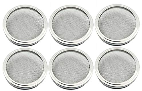 BESTonZON Sprossengläser Deckel Edelstahl Keimglasdeckel 86mm 6 Stücke Keimdeckel Siebdeckel für Gläser Einmachglas Wachsende Sprösslingen Samen Keimgerät Sprossensystem Sprossenzucht