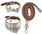 HACRAHO Fliege Hundehalsband und Leine Set, 3 PCS verstellbare Halsbänder Fliege Bandana mit Glocke für Welpen Katzen Klassische Karierte Bandana Krawatte für Hunde, Welpen und Katzen Outdoor Walking