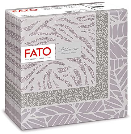 Fato - Trockene Papierservietten, Airlaid, Textileffekt, Packung mit 50 Servietten, Größe 40x40 gefaltet in 4, Dekoration Dschungelstaub