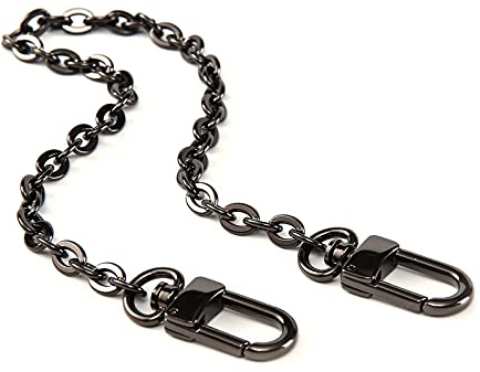 Xiazw Mini-Kupferkette für Handtaschen, Schulter- und Umhängetaschen, Taschenriemen als Taschenaccessoire und Dekoration (Schwarz, 116,8 cm)