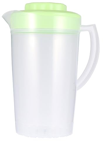 Operitacx Pichets Réutilisables 2 L, Pichet en Plastique avec un Couvercle, Carafe à Eau avec Poignée pour thé glacé, thé, jus, limonade, Lait, Vert