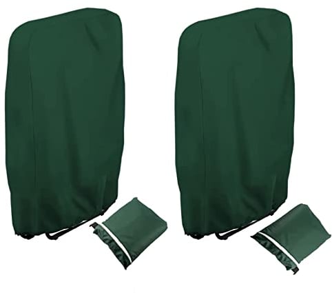 Timisea Lot de 2 housses de protection pour chaises de jardin pliantes en tissu Oxford 210D - Coupe-vent, anti-UV, imperméable à la pluie et à la poussière - chaises pliantes et meubles de jardin