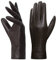 Harssidanzar Lederhandschuhe für Damen, Winter Warm Fleecefutter Touchscreen Vintage Finished GL018EU,Braun, Größe L