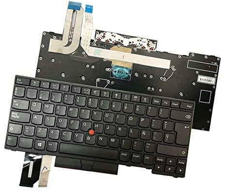 Zahara Teclado Español, ES Teclado Negro no retroiluminado para Lenovo ThinkPad Serie E480 E495 L480 T480s