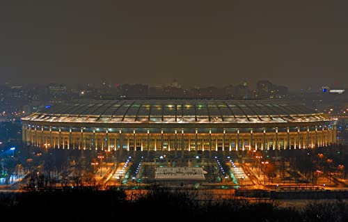 LHJOYSP jigsaw 1000 pieces City lights night moscow architecture arena olympic stadium 75x50cm