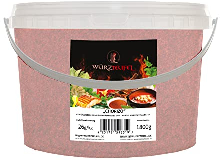 Chorizo – Gewürz, original spanische Gewürzzubereitung mit geräuchertem Paprika zur Herstellung von Chorizo – Salami. PE - Eimer 1800g (1,8KG)