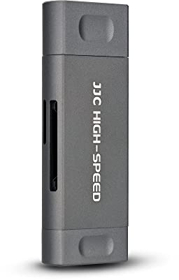 JJC 3-in-1 USB 3.1 Memory Card Reader for UHS-II SDXC SDHC SD, MMC, RS-MMC, MMCmicro, MMCmobile, miniSD, microSD, microSDXC, microSDHC and UHS-I Cards, for Windows MacOS Chrome - Gray