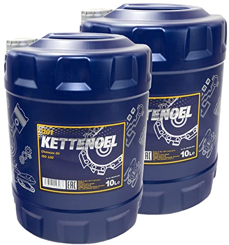 Mannol Lot de 2 bidons d'huile pour chaîne de tronçonneuse 10 l