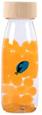 PETIT BOUM - Botella Sensorial Float en Color Naranja | Un Microcosmos en Cada Botella | Descubre, Escucha y Aprende | Estimulación Sensorial | Botellas Sensoriales para Niños