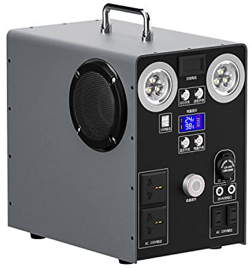 Mini Centrale électrique Portable, générateur Solaire 1087 Wh (Panneau Solaire Non Inclus) avec Haut-Parleur Bluetooth et 5 Prises CA 1000 W, Batterie au Lithium pour Alimentation extérieure, 220 V/