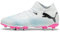 PUMA Future 7 Match FG/AG JR Soccer Shoe, White Black-Poison PINK, 30 EU