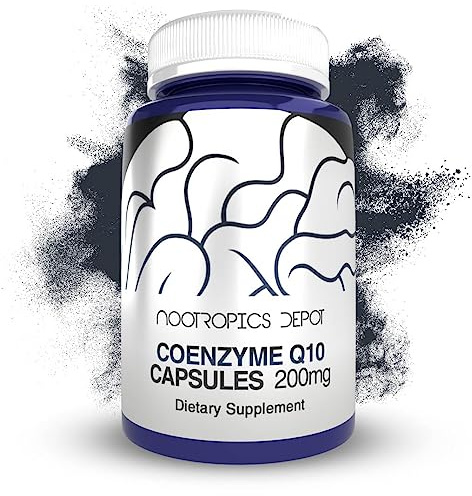 Nootropics Depot CoEnzyme Q10 Capsules | 200mg | Ubiquinone | 60 Count | Energy, Cognitive & Cellular Function