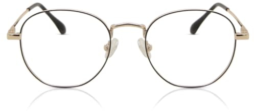 SmartBuy Collection Hokk M298B 47 Unisex-Brille mit Vollrand, oval, Schwarz / Gold, Schwarz und Gold