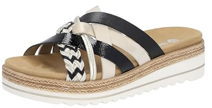 Remonte Damen D0Q50 Sandale, schwarz-Weiss-Gold/Gold/Muschel/Black/schwarz / 02, 40 EU