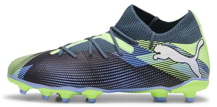 PUMA Future 7 Match FG/AG JR Soccer Shoe, Gray Skies White-Fizzy Apple, 13 UK
