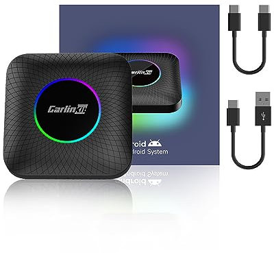 CarlinKit 2024 New Android 13 AIBOX LED: Wireless CarPlay/Android Adapter for OEM Wired CarPlay, Qualcomm SM 6225,8GB+128GB, Support YouTube/Netflix