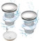 Zeuwets Desagüe Lavabo sin Rebosadero, 2 Unidades Válvula Desagüe Lavabo, Desagüe de Lavabo Universal para Baño y Aseo, Válvula de Desagüe Lavabo Click Clack, Plateado