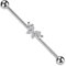 beyoutifulthings Industrial-Piercing Silber Schmetterlinge Zirkonia Clear Industrial-Barbell Industrial-Bar Chirurgenstahl Stab-länge 38-mm