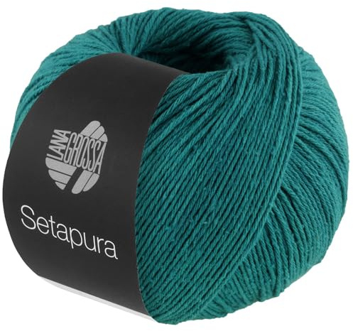 LANA GROSSA Setapura | Angenehm weiches, mattes Seidengarn | Handstrickgarn aus 100% Seide | 50g Wolle zum Stricken & Häkeln | 200m Garn FB12
