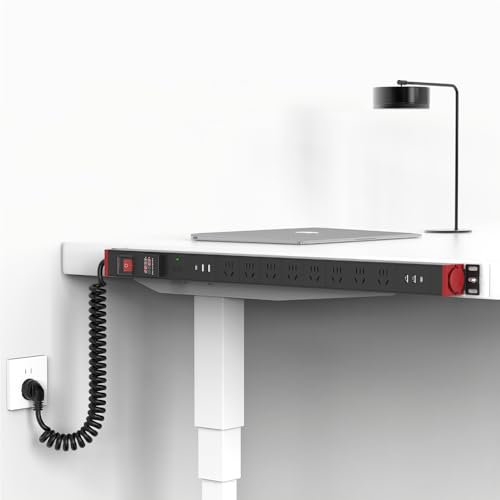 Gaming Socket, Desk Spring Cord USB Retractable Terminal Board with Hot-swappable Voltage and Ammeter, Modular Design To Keep The Desktop Tidy, Professional and Beautiful