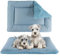 BVAGSS Hundebett Kleine Hunde Reversible, kühl und warm Matten Hundekissen, Waschbar Hundematte für klein mittel große Hunde XH080 (45x33cm,Blau)