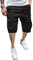 TARAINYA Cargo Short Homme éTé Coton Cordon de Serrage avec 6 Poches Taille Elastique Casual Short Noir XL