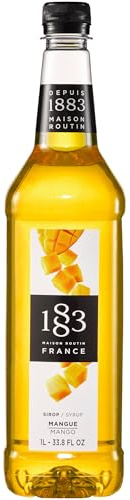 1883 Maison Routin Premium Mango Syrup for Iced Tea, Cocktails, Mocktails, Smoothies, Desserts - Vegan-Friendly, Allergen-Free, No Preservatives - 1L PET Bottle