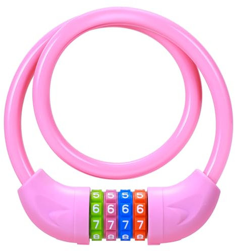 Sportneer Fahrradschloss Kinder, 10 x 650mm Fahrradschloss mit Zahlen für Kinder Anti-Diebstahl Kabelschloss Code Kombination Fahrrad Zubehör Kinder Fahrrad Schloss