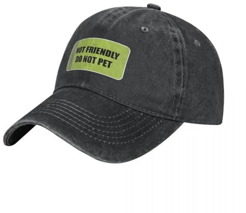 KUGEUII Neutraler Sonnenschutz-Sporthut „Not Friendly Do not pet“ Cowboyhut Rave-Golf-Derbyhut Militärmütze Mann Herrenmütze Damenmode Geschenk