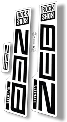 Gabel Ersatz Aufkleber kompatibel für Rock Shox Zeb Ultimate 2021 Serie Schwarz (glänzend)
