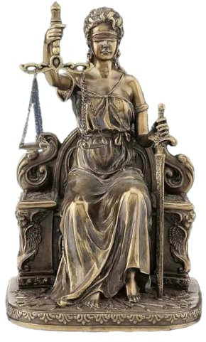 Parastone Deko-Figur Justitia sitzend - Göttin der Gerechtigkeit, bronziert Deko-Artikel, Bronze-Optik, Höhe: 17,5 cm