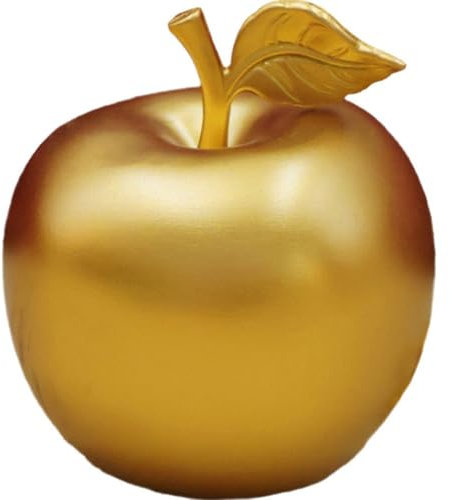 Casiler Messing Apfel Figur Ornament 3D Kupfer Apfel Messing Metall Statue Ornament Desktop Gold Wohnaccessoires Dekoration