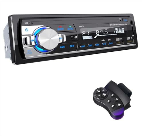 RDS Autoradio Bluetooth 5.0, CENXINY Poste Radio Voiture Bluetooth Mains Libres avec Télécommande, 4x65W Autoradio 1 DIN Radio Stéréo MP3 Player Soutien iOS Android Supporte 2 USB/AUX in/TF/SD
