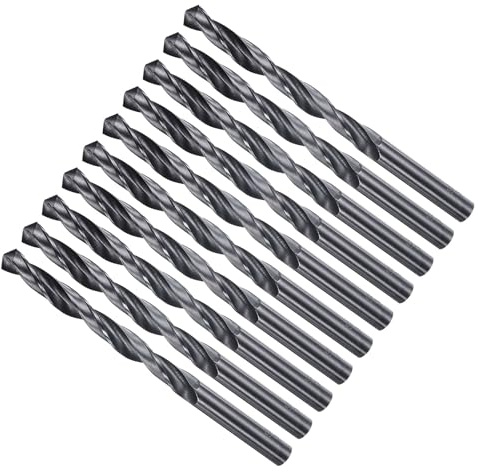 METALLIXITY Broca (8mm) 10Pcs, HSS 4241 de alta velocidad con vástago recto nitrurado negro 118° para madera, plástico, hierro, cobre, aluminio, metal blando de baja dureza