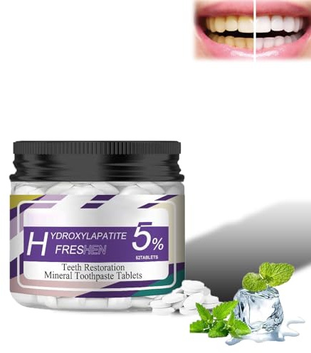 Hydroxylapatit Zahnpasta Tablets 62 Kapseln, Hydroxyapatite Toothpaste Tablets, Zahnpasta Hydroxylapatit, Entfernt Effektiv Zahnbelag, Beugt Zahnstein und Mundgeruch für Den Einsatz zu Hause (1)