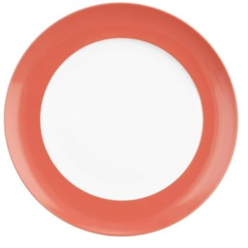 Seltmann Weiden Liberty Pure Colors Flamingo Red Frühstücksteller, 23 cm, Runder Dessertteller mit farbigem Rand, Mix-&-Match-Geschirr, Spülmaschinen- und Mikrowellenfest, Porzellan, Rot
