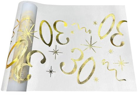 Tischläufer Geburtstag, 30 Geburtstag Mann Deko Geburtstag, 28cm x 10m Tischläufer Breite Party Geeignet für die Dekoration von Geburtstagen für Männer und Frauen